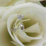 0.45 Carat (ctw) 14K White Gold Round & Princess White Diamond Heart Earrings